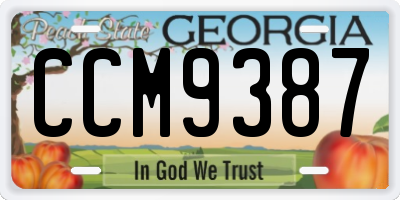 GA license plate CCM9387