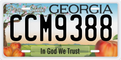 GA license plate CCM9388