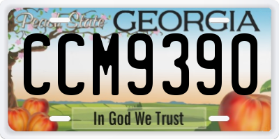 GA license plate CCM9390