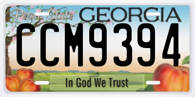 GA license plate CCM9394