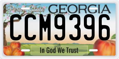 GA license plate CCM9396