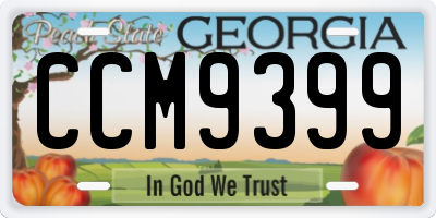 GA license plate CCM9399