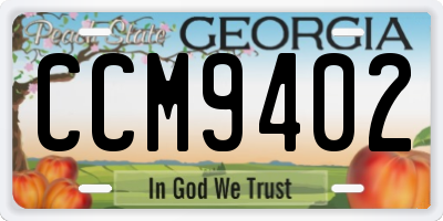 GA license plate CCM9402
