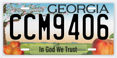 GA license plate CCM9406