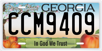 GA license plate CCM9409