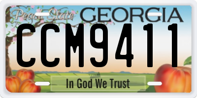 GA license plate CCM9411
