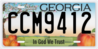 GA license plate CCM9412