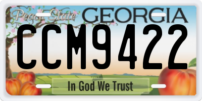 GA license plate CCM9422