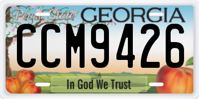 GA license plate CCM9426