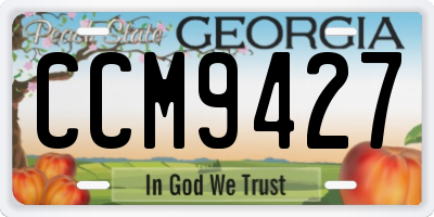 GA license plate CCM9427