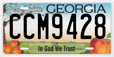GA license plate CCM9428