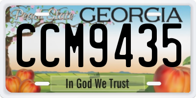 GA license plate CCM9435