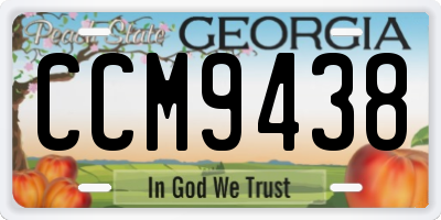 GA license plate CCM9438