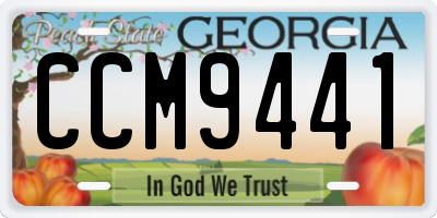GA license plate CCM9441