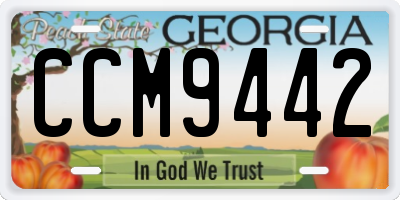 GA license plate CCM9442