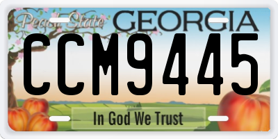 GA license plate CCM9445