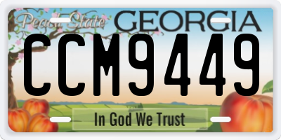 GA license plate CCM9449