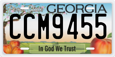 GA license plate CCM9455