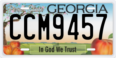 GA license plate CCM9457