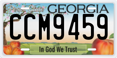 GA license plate CCM9459