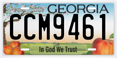 GA license plate CCM9461