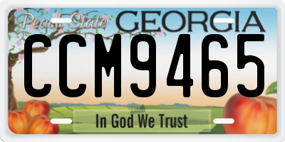 GA license plate CCM9465