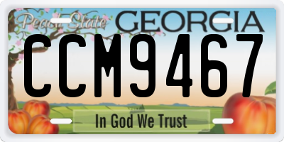 GA license plate CCM9467