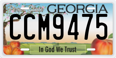 GA license plate CCM9475