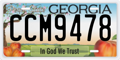 GA license plate CCM9478