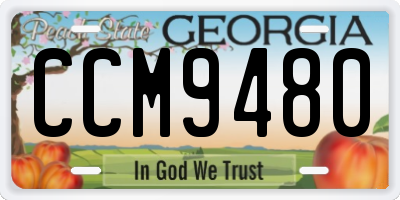 GA license plate CCM9480
