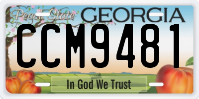 GA license plate CCM9481