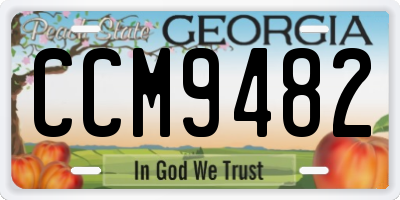 GA license plate CCM9482