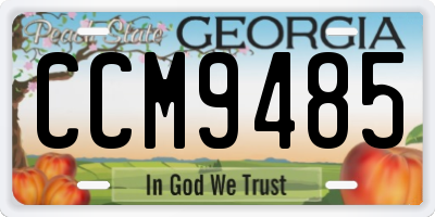 GA license plate CCM9485