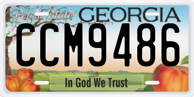 GA license plate CCM9486