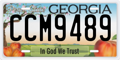 GA license plate CCM9489