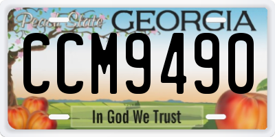 GA license plate CCM9490