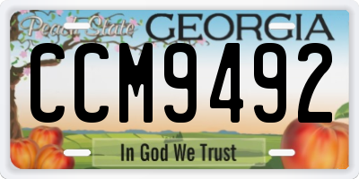 GA license plate CCM9492