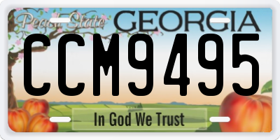 GA license plate CCM9495