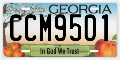 GA license plate CCM9501