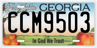 GA license plate CCM9503