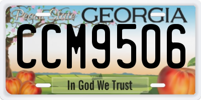 GA license plate CCM9506