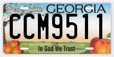 GA license plate CCM9511