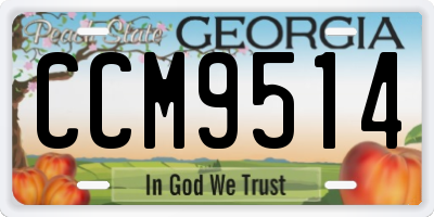 GA license plate CCM9514