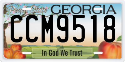 GA license plate CCM9518