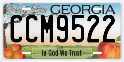 GA license plate CCM9522