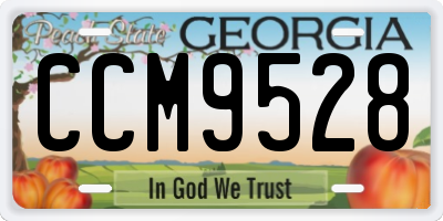 GA license plate CCM9528