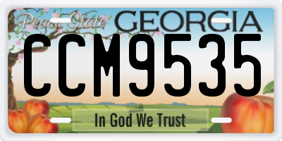 GA license plate CCM9535