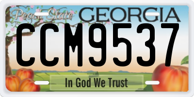 GA license plate CCM9537