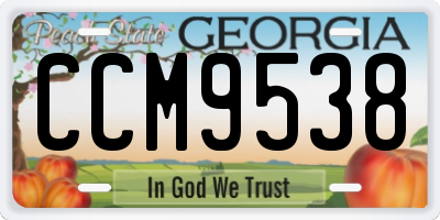 GA license plate CCM9538