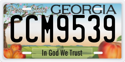 GA license plate CCM9539